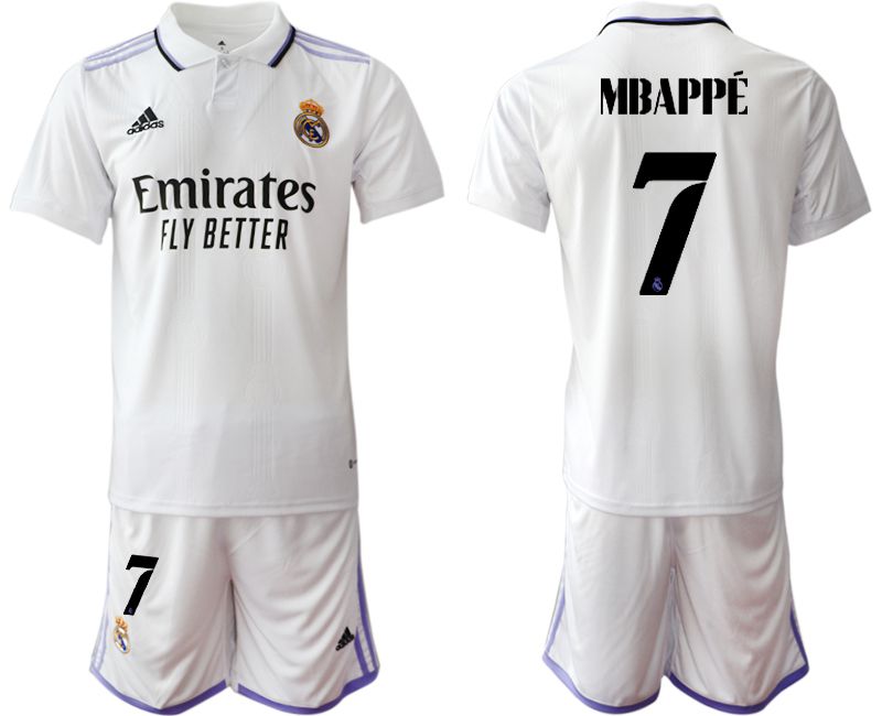 Men 2022-2023 Club Real Madrid home white 7 Soccer Jerseys